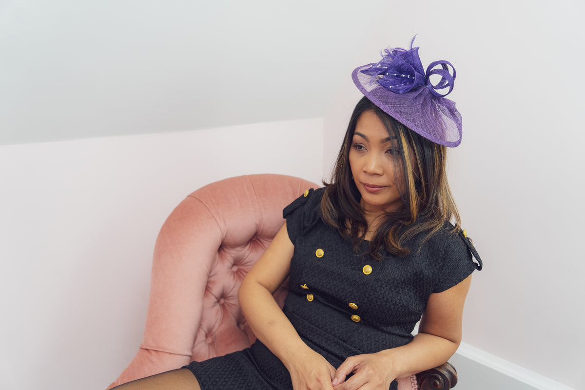 Purple hats and sale fascinators