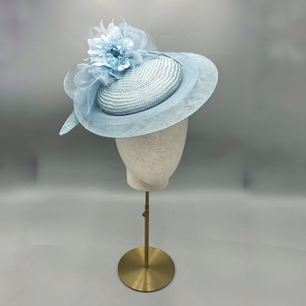 Sky blue wedding hat, hatinator fascinator