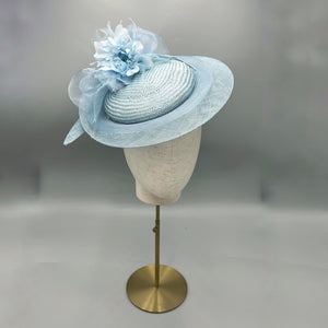Sky blue wedding hat, hatinator fascinator