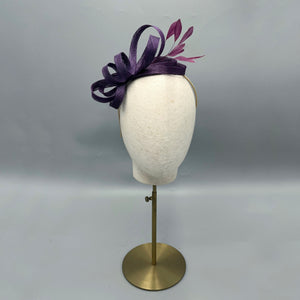 Purple sinamay fascinator 