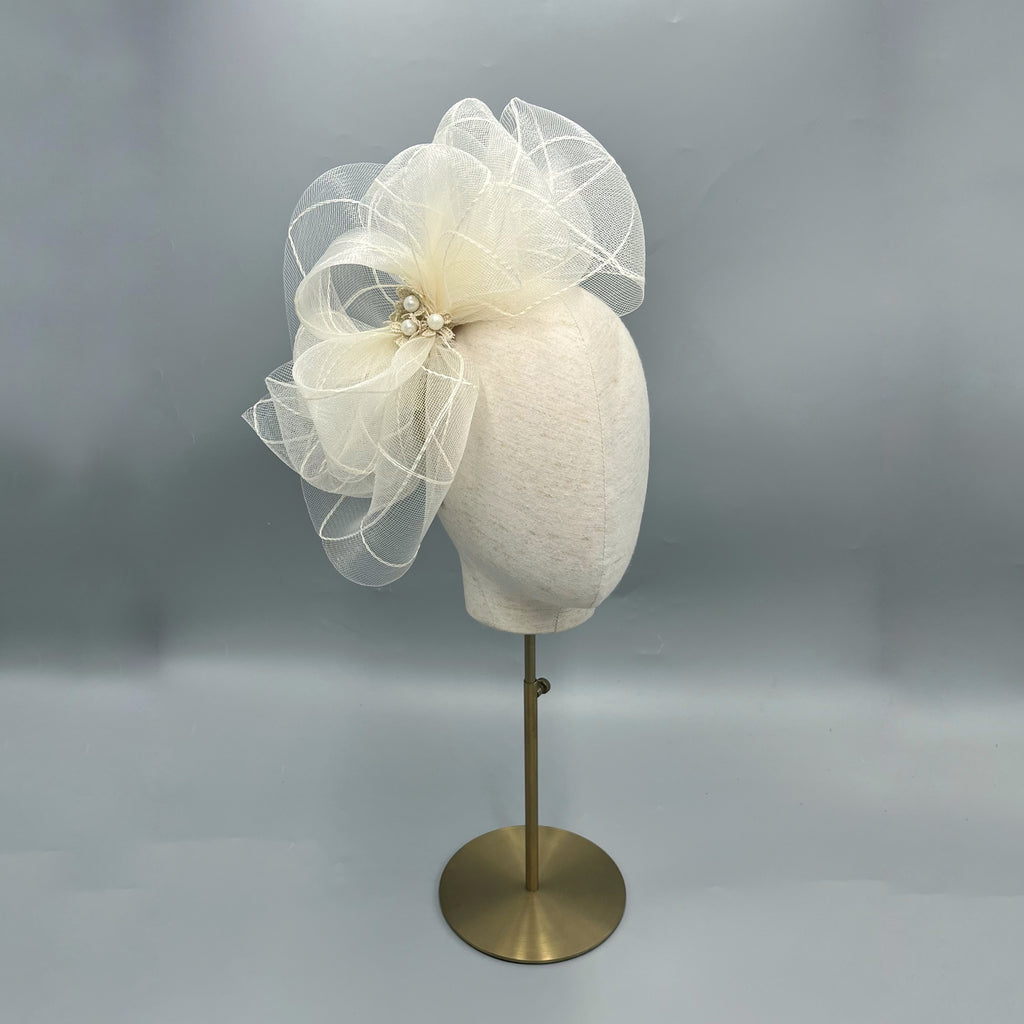 Ivory crinoline fascinator, ascot, wedding, race day, mother of the bride 