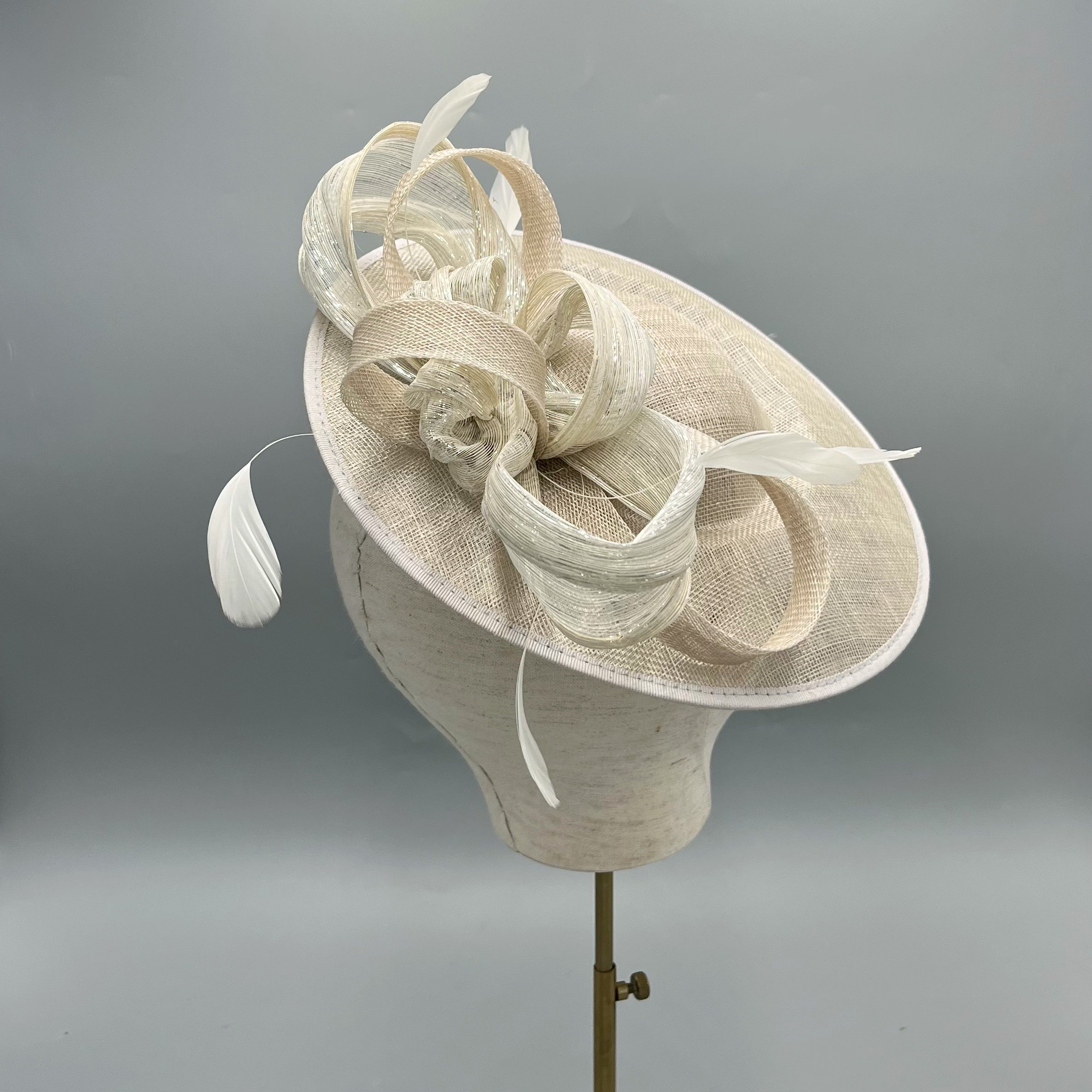 oyster silver fascinator