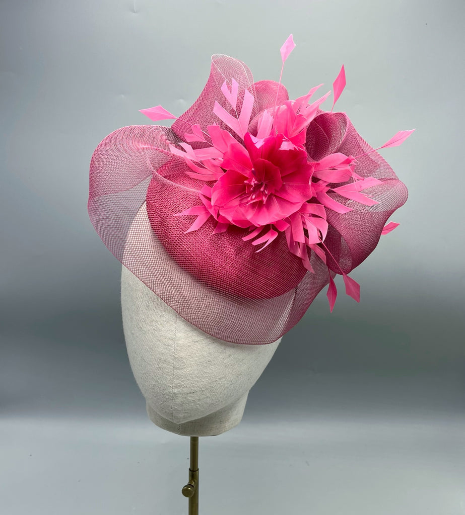 raspberry pink wedding hat
