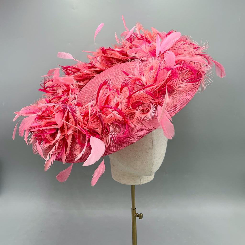 pink featger hat