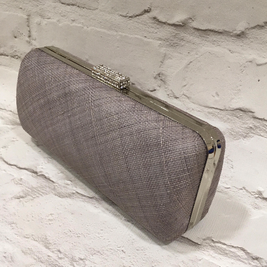 Silver hard discount case clutch bag